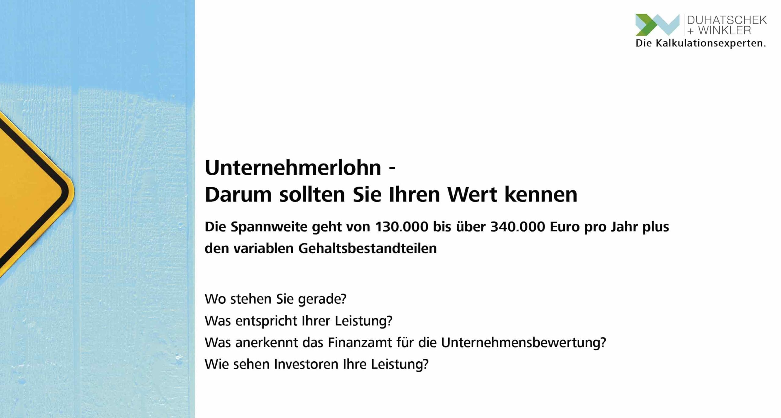 Der richtige Unternehmerlohn