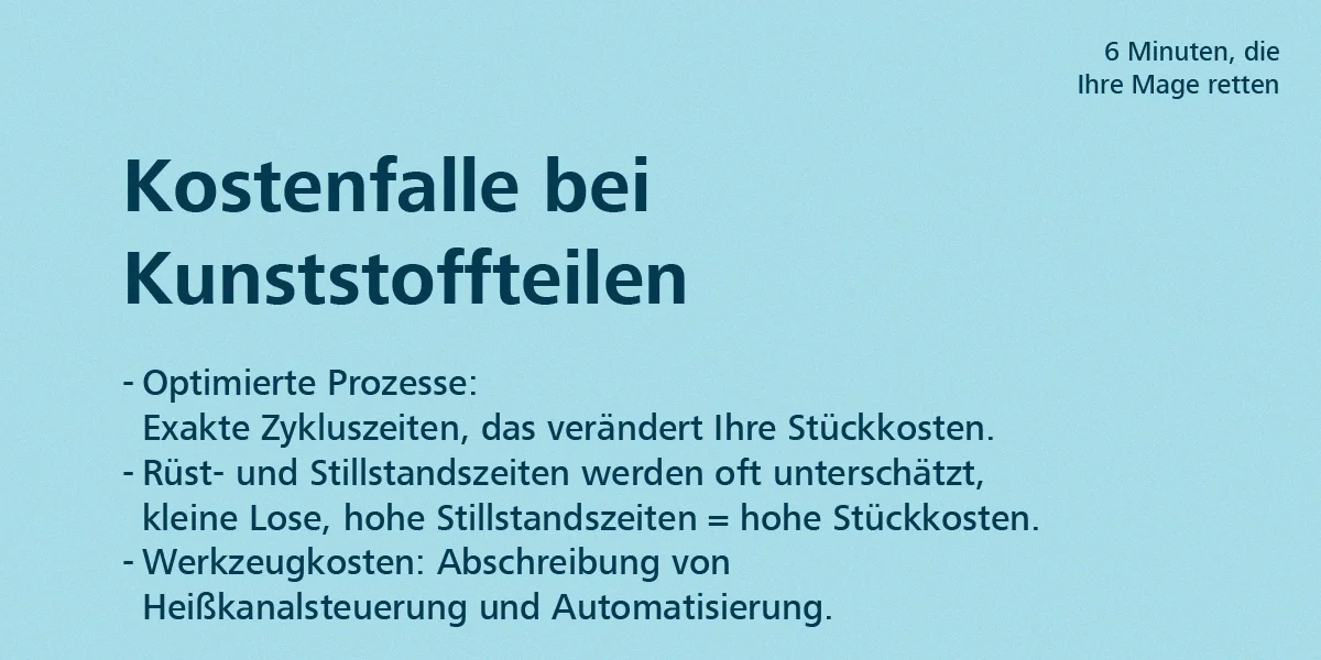 Kunststoffteile richtig kalkulieren